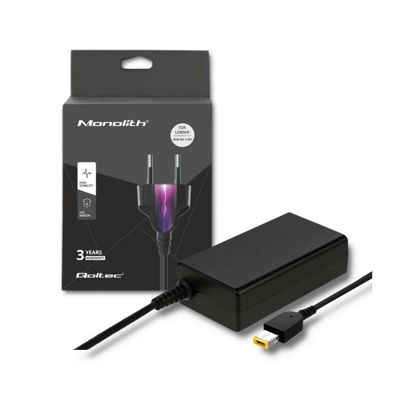 Zasilacz sieciowy Qoltec do Lenovo | 65W | 20V | 3,25A | Squ… | PartsPC.pl