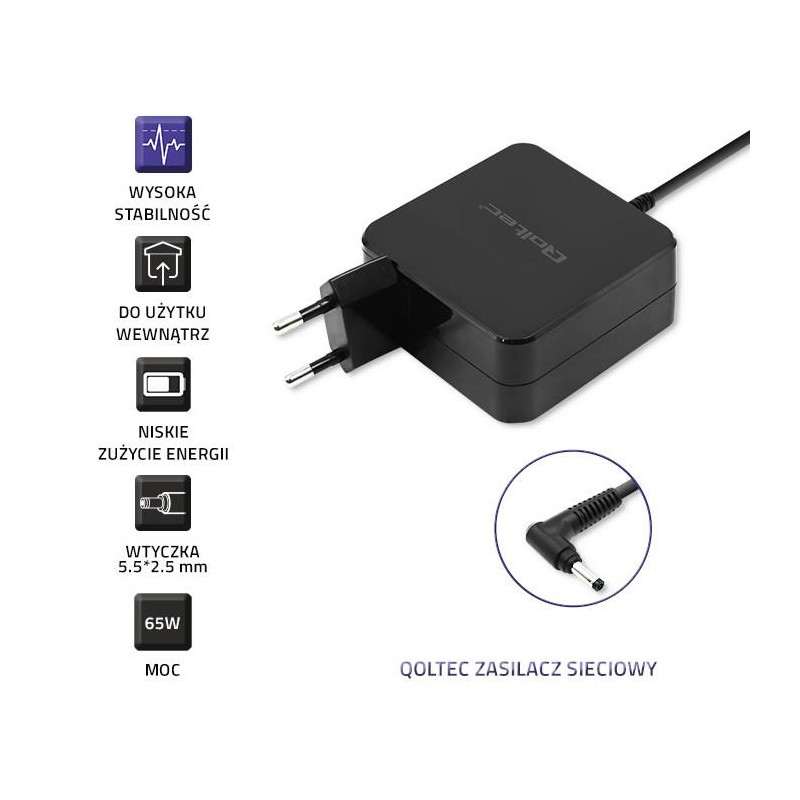 Zasilacz sieciowy Qoltec do Asus 65W 19V 3,42A 5.5*2.5 | PartsPC.pl