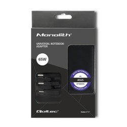 Zasilacz sieciowy Qoltec specjalizowany do Asus 65W 3 wtyczki