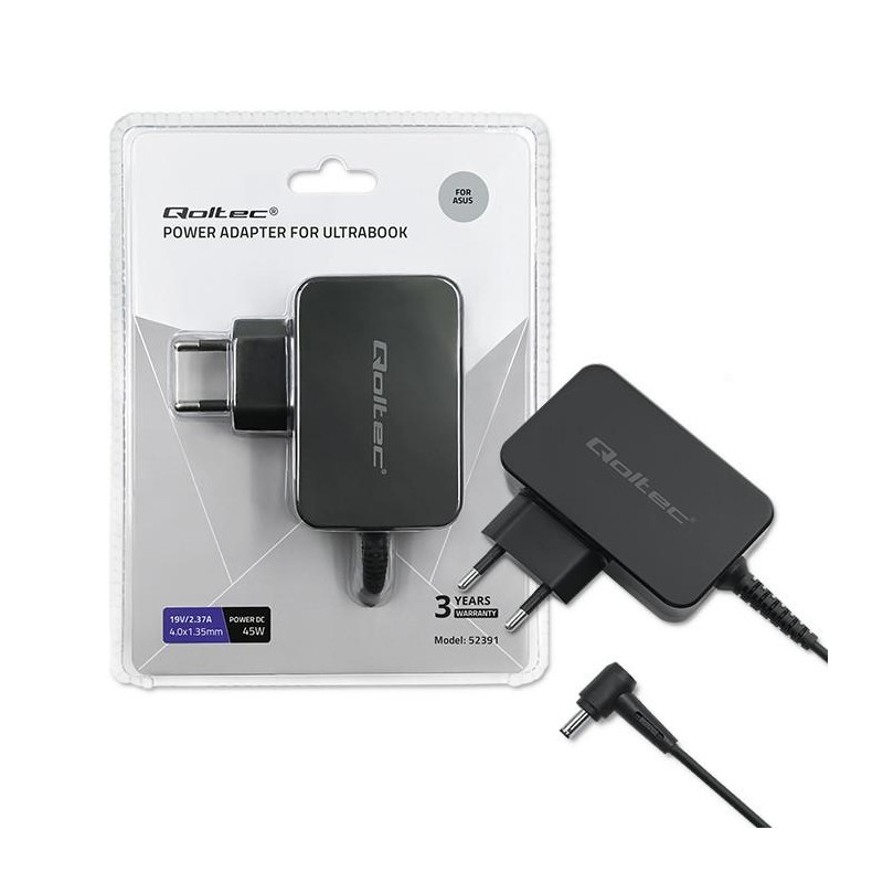 Zasilacz do ultrabooka Qoltec Asus 45W | 19V | 2.37A | 4.0*1… | PartsPC.pl