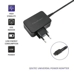 Zasilacz sieciowy Qoltec uniweralny 45W | 8 wtyczek