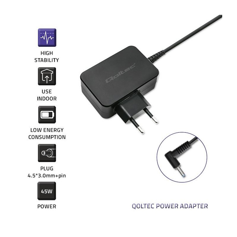 Zasilacz sieciowy Qoltec do ultrabooka HP 45W | 19.5V | 2.31… | PartsPC.pl