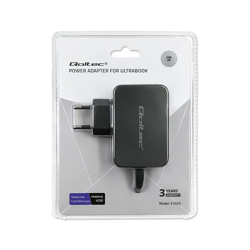 Zasilacz sieciowy Qoltec do ultrabooka HP 45W | 19.5V | 2.31… | PartsPC.pl