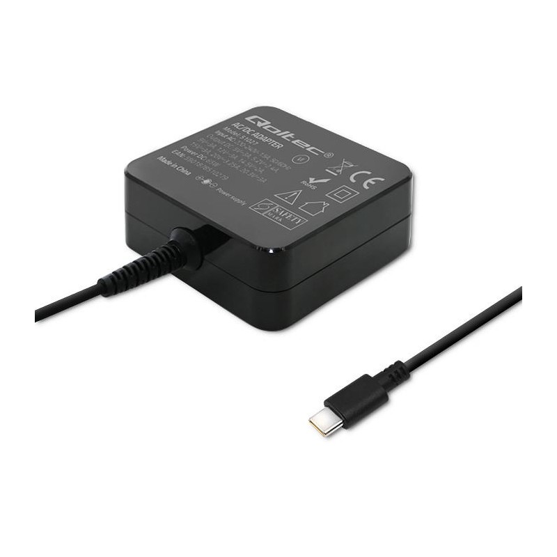 Zasilacz sieciowy Qoltec 65W | 5-20.3V | 2-3.25A | USB typ C… | PartsPC.pl