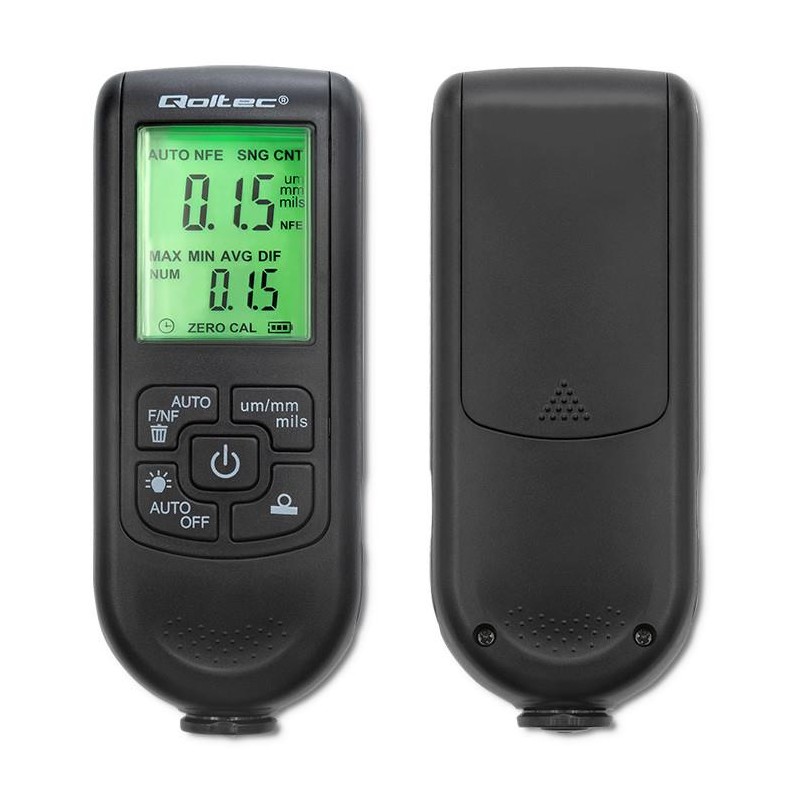 Miernik grubości lakieru Qoltec z wyświetlaczem LCD | 0 ~ 2000um