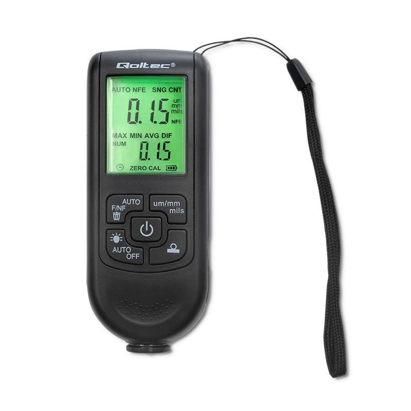 Miernik grubości lakieru Qoltec z wyświetlaczem LCD | 0 ~ 2000um