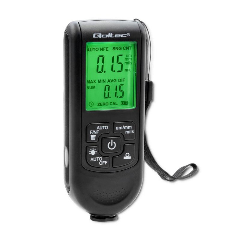 Miernik grubości lakieru Qoltec z wyświetlaczem LCD | 0 ~ 2000um