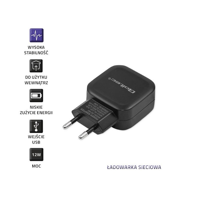 Ładowarka sieciowa Qoltec 12W 5V 2,24A USB