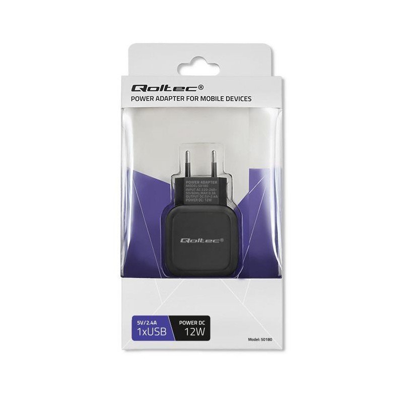 Ładowarka sieciowa Qoltec 12W 5V 2,24A USB