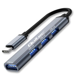 Hub Qoltec adapter USB-C 3.1 4w1 | USB 3.0 | 3x USB 2.0 | PartsPC.pl