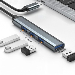 Hub Qoltec adapter USB-C 3.1 4w1 | USB 3.0 | 3x USB 2.0 | PartsPC.pl