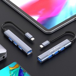 Hub Qoltec adapter USB-C 3.1 4w1 | USB 3.0 | 3x USB 2.0 | PartsPC.pl