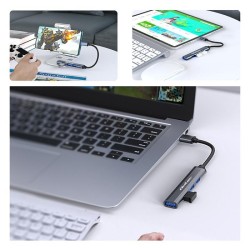 Hub Qoltec adapter USB-C 3.1 4w1 | USB 3.0 | 3x USB 2.0 | PartsPC.pl