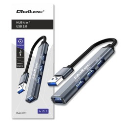 Hub Qoltec adapter USB 3.0 4w1 | 4x USB 3.0 | PartsPC.pl