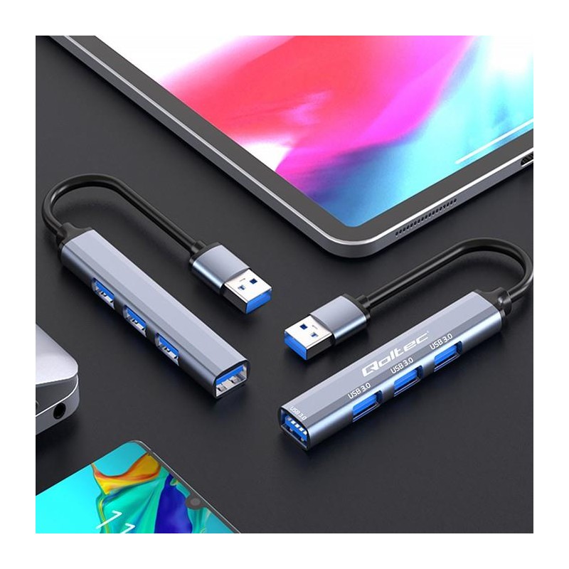 Hub Qoltec adapter USB 3.0 4w1 | 4x USB 3.0 | PartsPC.pl