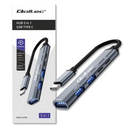 Hub Qoltec adapter USB-C 3.1 5w1 | USB-C PD | USB-C | 2x USB… | PartsPC.pl