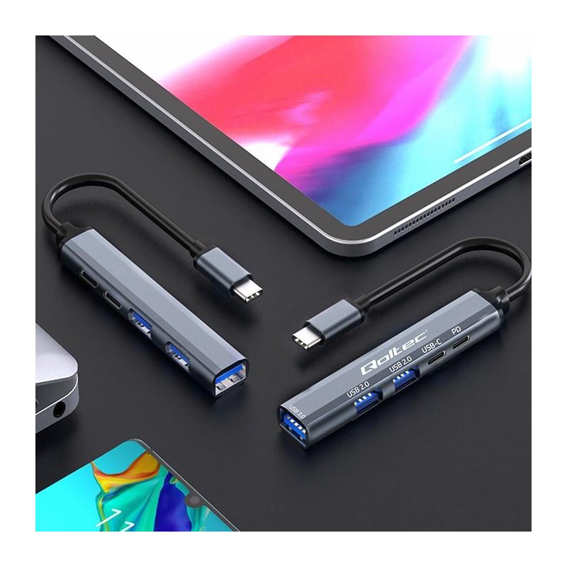 Hub Qoltec adapter USB-C 3.1 5w1 | USB-C PD | USB-C | 2x USB… | PartsPC.pl