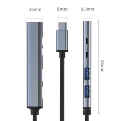 Hub Qoltec adapter USB-C 3.1 5w1 | USB-C PD | USB-C | 2x USB… | PartsPC.pl