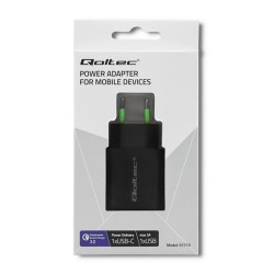 Ładowarka sieciowa Qoltec 18W | 5-12V | 1.5-3A | USB typ C P… | PartsPC.pl