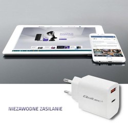 Ładowarka sieciowa Qoltec 18W | 5-12V | 1.5-3A | USB typ C P… | PartsPC.pl