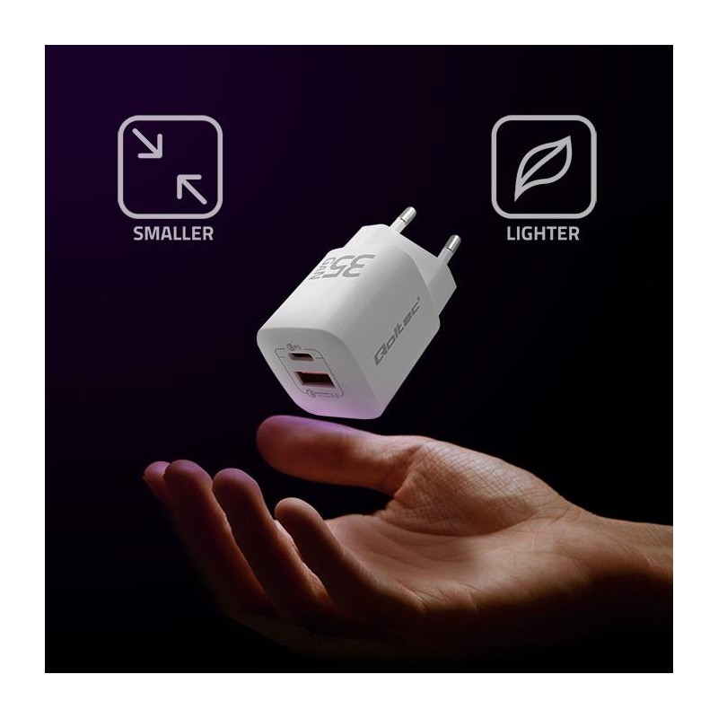 Ładowarka sieciowa Qoltec 35W GaN ULTRA | 5-20V | 2.25-3A | … | PartsPC.pl