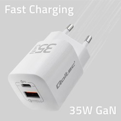 Ładowarka sieciowa Qoltec 35W GaN ULTRA | 5-20V | 2.25-3A | … | PartsPC.pl