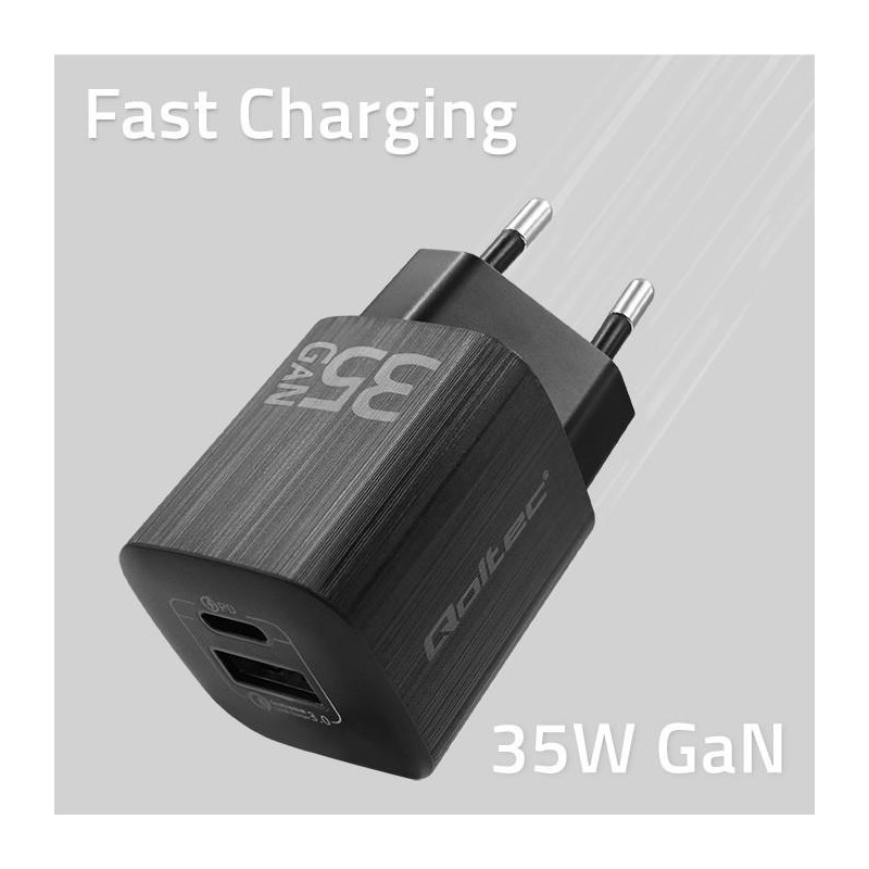 Ładowarka sieciowa Qoltec 35W GaN ULTRA | 5-20V | 2.25-3A | … | PartsPC.pl