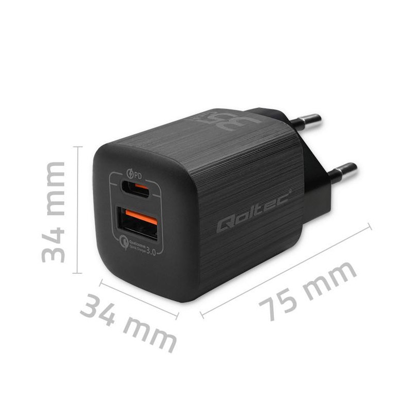 Ładowarka sieciowa Qoltec 35W GaN ULTRA | 5-20V | 2.25-3A | … | PartsPC.pl