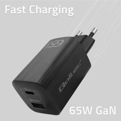 Ładowarka sieciowa Qoltec 65W GaN ULTRA | 5-20V | 2.25-3.25A… | PartsPC.pl