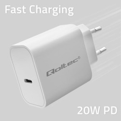 Ładowarka sieciowa Qoltec Super Quick PD | USB-C | 20W | 5-1… | PartsPC.pl