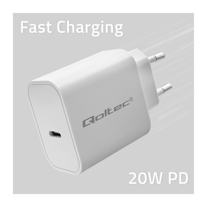 Ładowarka sieciowa Qoltec Super Quick PD | USB-C | 20W | 5-1… | PartsPC.pl