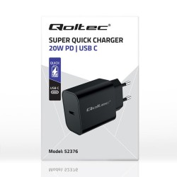 Ładowarka sieciowa Qoltec Super Quick PD | USB-C | 20W | 5-1… | PartsPC.pl