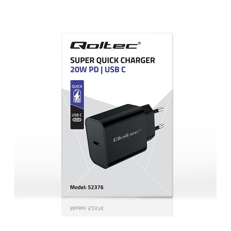 Ładowarka sieciowa Qoltec Super Quick PD | USB-C | 20W | 5-1… | PartsPC.pl