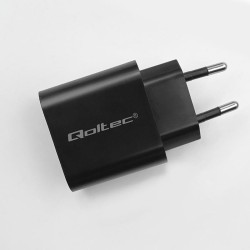 Ładowarka sieciowa Qoltec GaN POWER PRO | 1xUSB-C | 1xUSB | 30W | 5-20V |