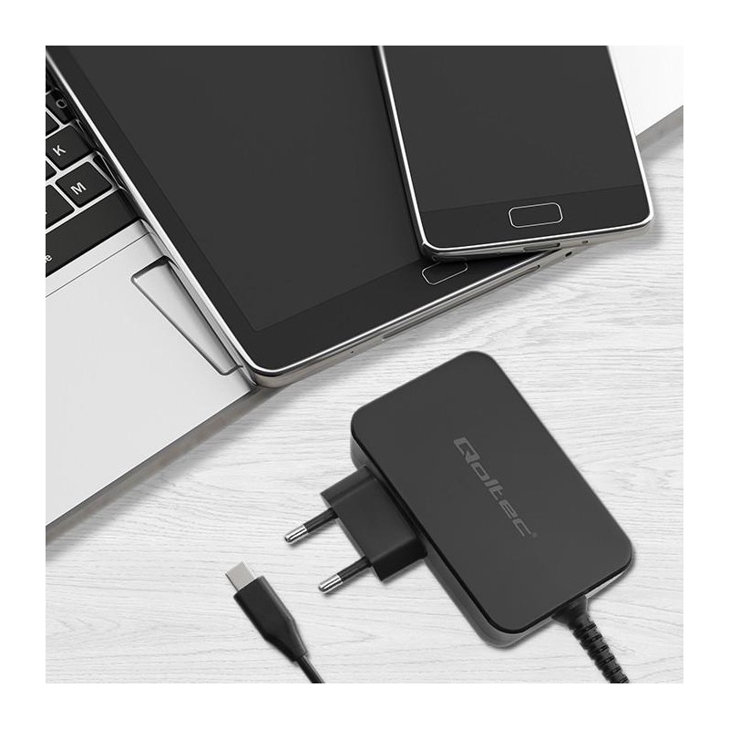 Ładowarka sieciowa Qoltec GaN POWER PRO | 1xUSB-C | 90W | 5-… | PartsPC.pl