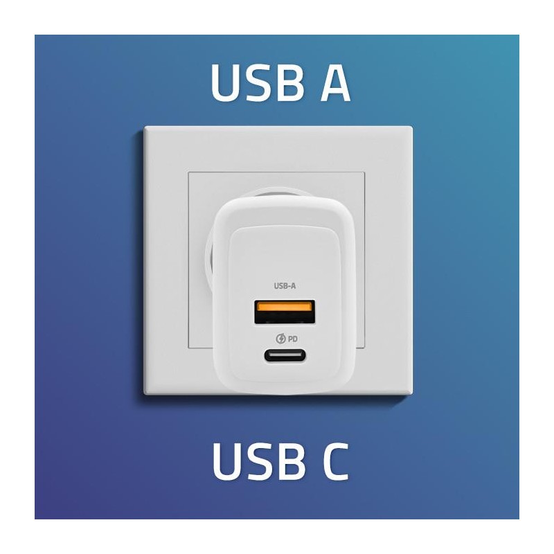 Ładowarka sieciowa Qoltec 20W GaN | 5-20V | 1.5-3A | 1xUSB-C… | PartsPC.pl