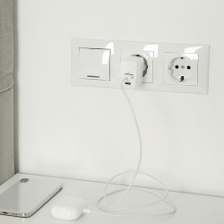 Ładowarka sieciowa Qoltec 20W GaN | 5-20V | 1.5-3A | 1xUSB-C… | PartsPC.pl