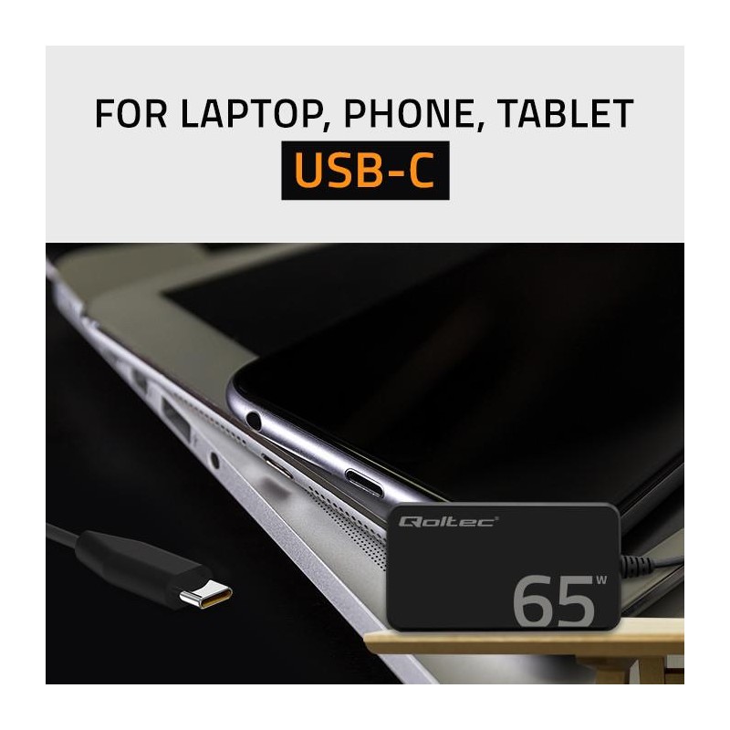 Ładowarka sieciowa Qoltec 65W GaN Super Fast SLIM | PartsPC.pl