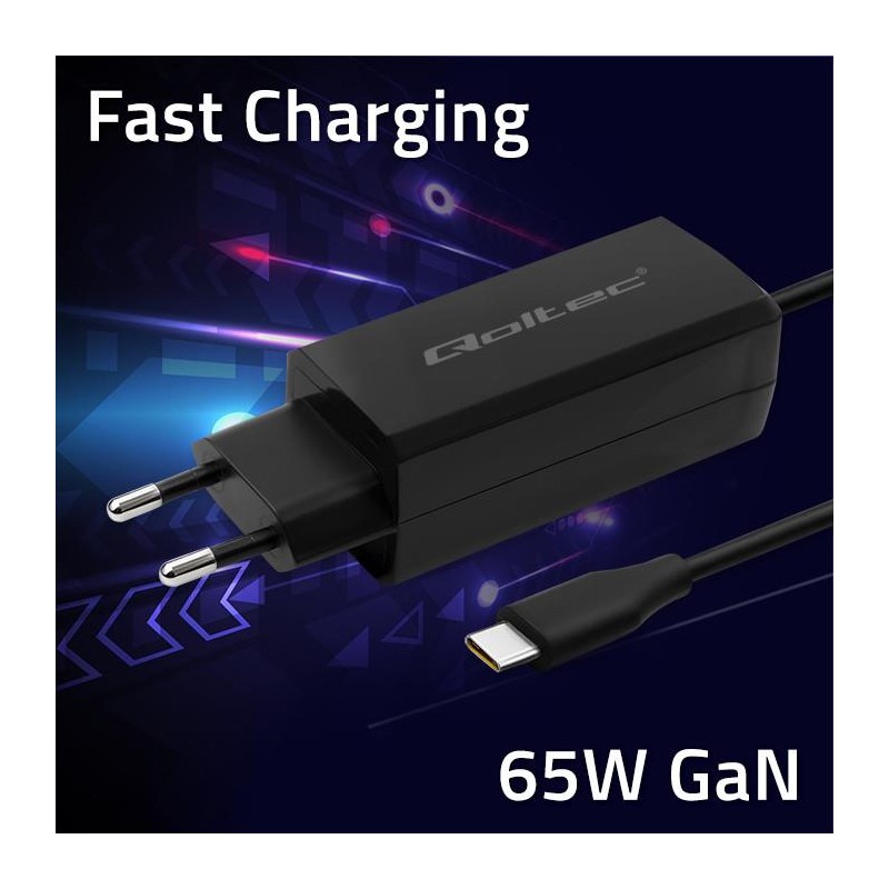 Ładowarka sieciowa Qoltec 65W GaN Super Fast | 5-20V | 3-3.2… | PartsPC.pl