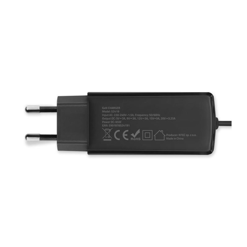 Ładowarka sieciowa Qoltec 65W GaN Super Fast | 5-20V | 3-3.2… | PartsPC.pl