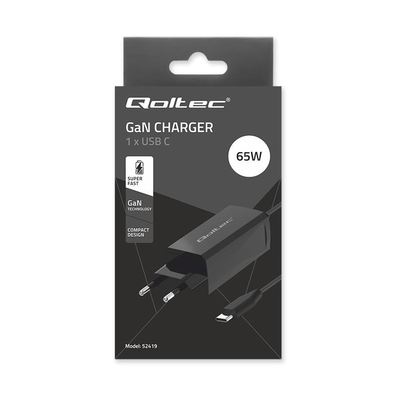 Ładowarka sieciowa Qoltec 65W GaN Super Fast | 5-20V | 3-3.2… | PartsPC.pl