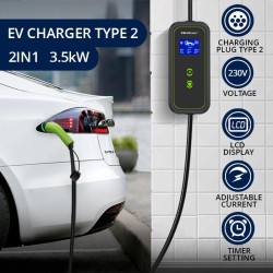 Ładowarka Qoltec do samochodu elektrycznego EV 2 w 1 typ2 | … | PartsPC.pl