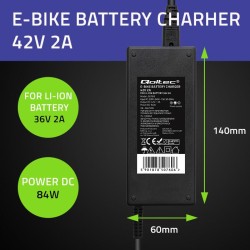 Ładowarka Qoltec do baterii roweru elektrycznego 36V | 42V |… | PartsPC.pl