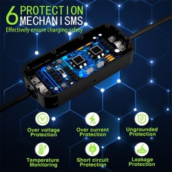 Ładowarka Qoltec mobilna do samochodu elektrycznego EV z regulacją 2w1 Typ2