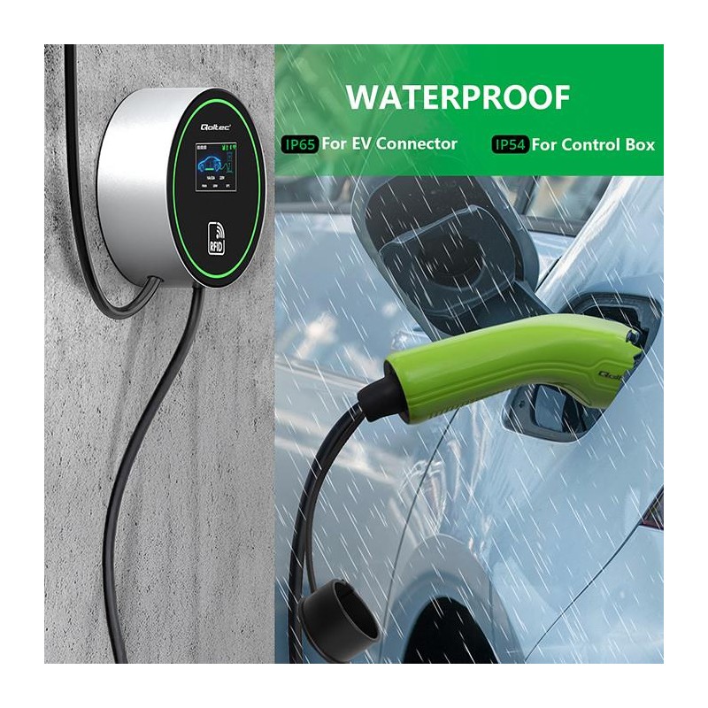 Stacja ładowania Qoltec EV 2w1 Typ2 | 22kW | Wi-Fi | LCD | 3… | PartsPC.pl