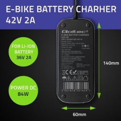 Ładowarka Qoltec do roweru Bosch 36V | 42V | 2A | Bosch plug… | PartsPC.pl