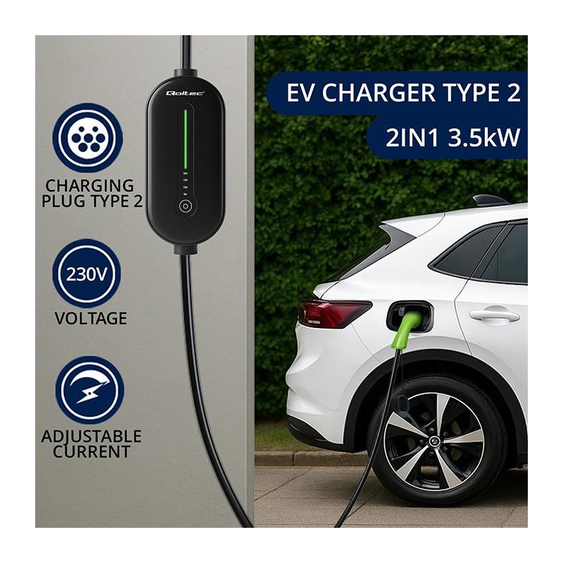 Ładowarka Qoltec do samochodu elektrycznego EV z regulacją 2… | PartsPC.pl