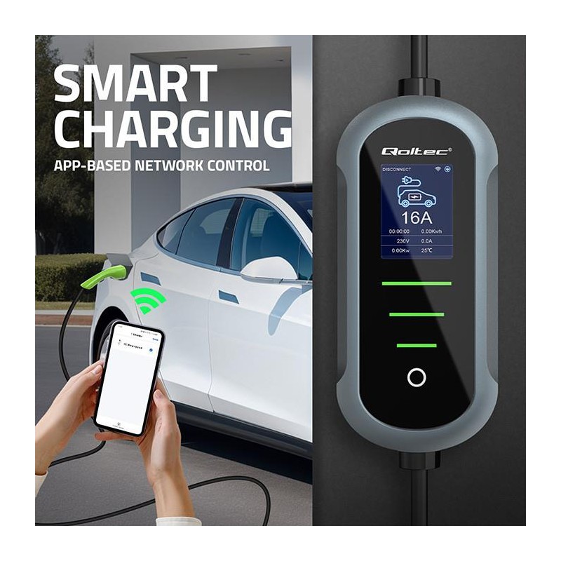 Ładowarka Qoltec do samochodu elektrycznego EV z regulacją 2… | PartsPC.pl
