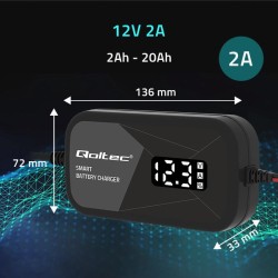 Ładowarka inteligentna Qoltec mikroprocesorowa 12V | 2A | Pr… | PartsPC.pl