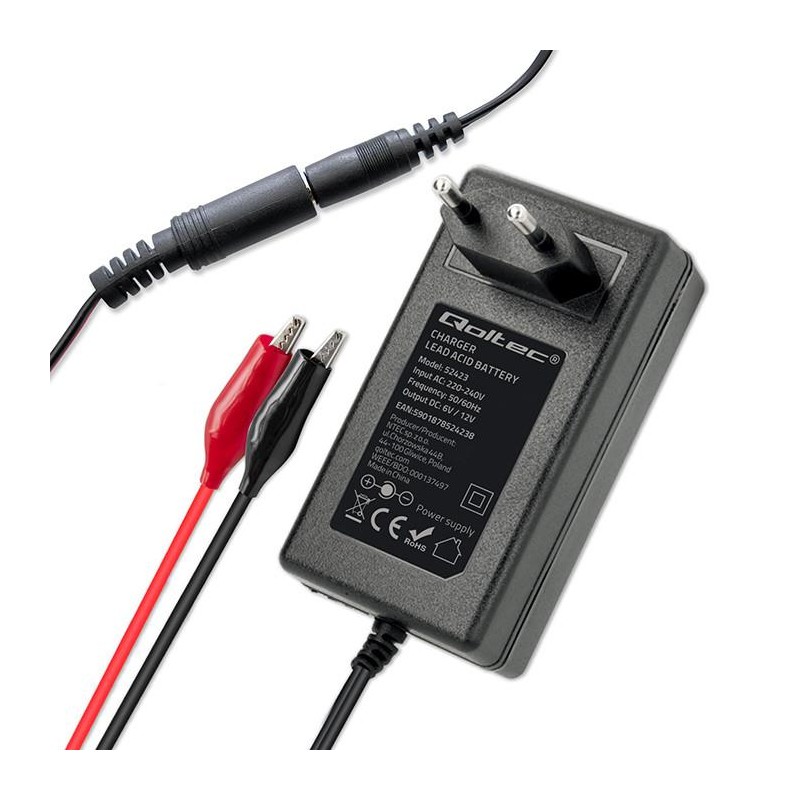 Ładowarka do akumulatora Qoltec AGM GEL STD 6V 12V | 1.5A | … | PartsPC.pl